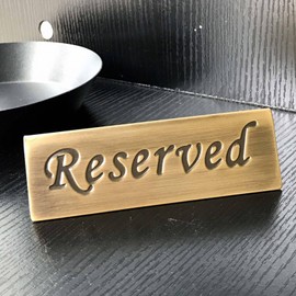 1PCS Reserved Table Signs, 12 x 4 x 3.5cm Stainless Steel Double Side Tent-style Reserved Signs for Tables for Wedding Party Restaurants Hotels Coffee Bar Pub