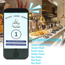 Restaurant Pager System, Pagers for Restaurants,1968ft Long Range, Silent Beep Off, Set with Buzzer, Vibration and Flashing, Custom Stickers,for Food Truck, Bars, Food Court(16 Pagers)