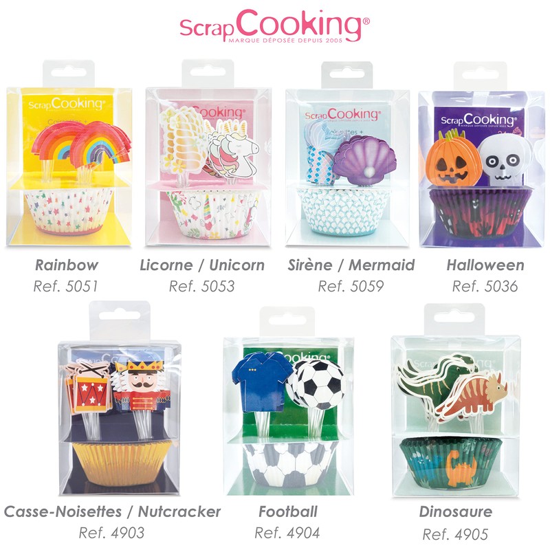 ScrapCooking 24 Dinosaur Cupcake Cases & Toppers 4905