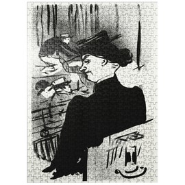 MyPuzzle Le Café-Concert: Une Spectatrice 1893 by Henri De Toulouse-Lautrec - Premium 500 Piece Jigsaw Puzzle for Adults