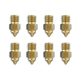 Creality Brass Nozzle Kit High Hardness 300℃ Temperature Resistance Smooth Inner Wall Applicable to most FDM materials PLA/ABS/PETG/TPE/TPU Suitable for 3D Printers CR-10 Ender-3 Ender-5 Series