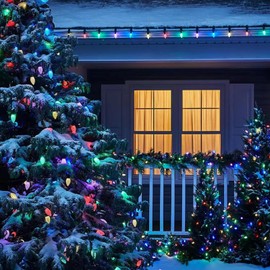 Heyworld C9 Soft Twinkle Lights, 25 LED 17FT Waterproof Christmas Lights, Connectable Strawberry String Light for Indoor Outdoor Party Tree Patio Holiday Yard Decorations (Multi Color)