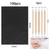 100 Pcs Carbon Transfer Paper with 5 Pcs Embossing Styluses