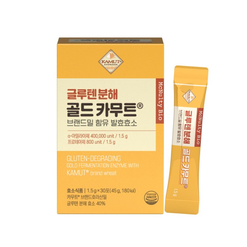 글루텐분해 골드 카무트 효소 선물세트 1.5g 30포 4입 Gluten-Digesting Gold