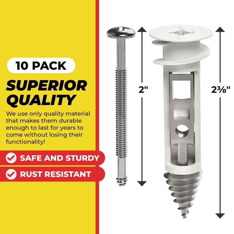 Heavy Duty Drywall Anchors and Screws Kit Including Toggle Anchors