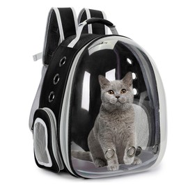 Cat Bubble Backpack Carrier for Small Medium Dogs Cats Carrying Bag, Airline Approved Pet Travel Carrying Bag Dog Hiking Walking Outdoor Backpack (Black)
