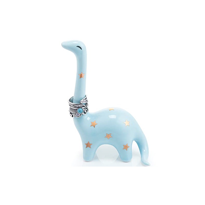 PUDDING CABIN Soporte para anillo azul de dinosaurio, soporte para