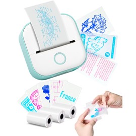 Print Pods Mini Printer - T02 Sticker Printer Portable Thermal Printer Inkless Printer Sticker Maker Machine Pocket Printer Phone Printer for Study Graphic, Anatomical Diagram, Photo, Green