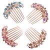 FRCOLOR 4pcs Rhinestone Flower Hair Combs Elegant Metal Hair Clips