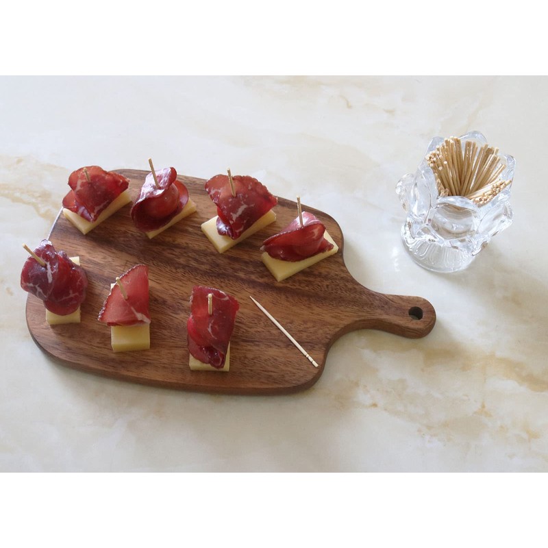 HillSpring Toothpick Holder, Decorative Crystal Glass Toothpick Dispenser with 450