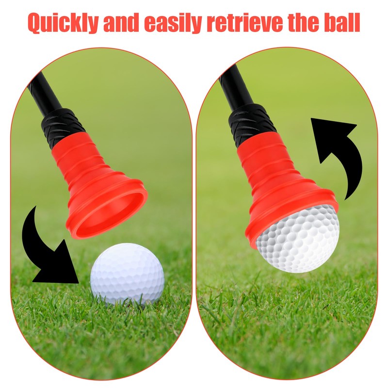 BOXOB Golf Ball Picker Upper for Putter, Rubber Golf Ball