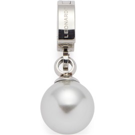 Jewels by Leonardo 024369 Clip & Mix Coco Grey Pendant Necklace Pendant Made of Silver-Coloured Stainless Steel Grey Imitation Pearl Jewellery Gift for Women, Stainless Steel, Pearl
