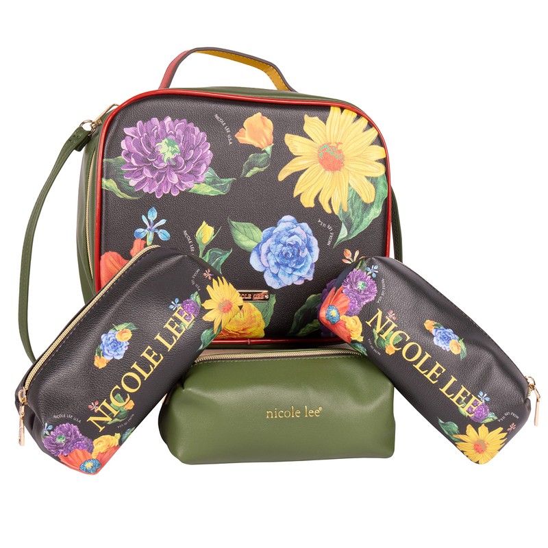 Nicole Lee Travel Handbag Crossbody Set with 3 Fashion Print