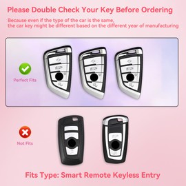 Car Key Case Cover with Diamond Bling Key Fob Made of Soft TPU, 4 Buttons, pink
