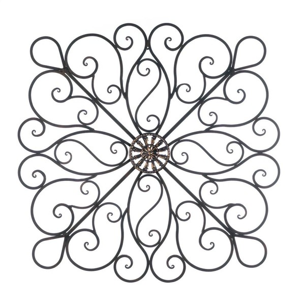 Wrought Iron 36-inch Scrolled Wall Decor