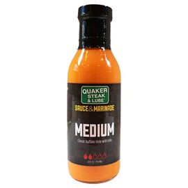 Quaker Steak and Lube Medium Wing Sauce - 12 Ounce Glass Bottle of Quaker Steak & Lube Medium Sauce