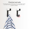 0XBIT Black Towel Hook, 2 Pieces Wall Mounted Hooks, Double