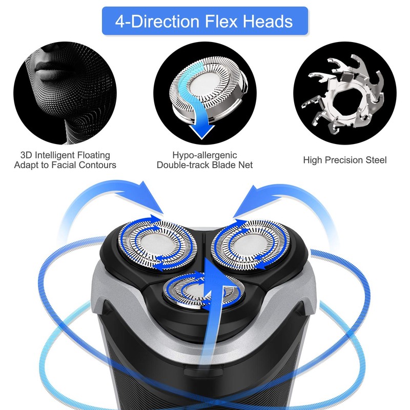 Men's Electric Shaver - MAX-T Corded and Cordless Rechargeable 3D