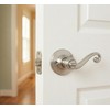 Designers Impressions Livingston Design Satin Nickel Privacy Door Lever (Bed