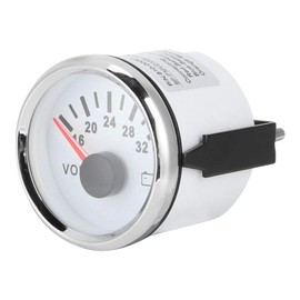 Voltmeter, Universal Voltmeter with Red Backlight 52mm 2in Gauge for 18-32V Boat Car Truck Motorcycle ATV Accessory