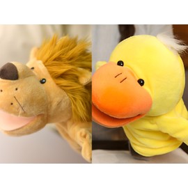 LOMTRATS Animal Hand Puppets for kids,Toddler Includes Wolf Tiger Lion Monkey So on Movable Open Mouths, Perfect for Storytelling,Teaching,Preschool,Birthday Gifts