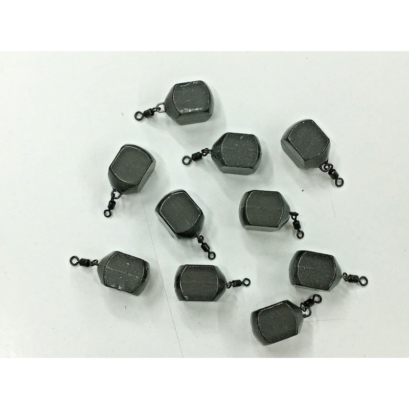 Pack of 10 x Square Rotatable Weights for Fishing Sizes