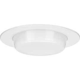 Progress Lighting P806005-028 6" Recessed Drop Lensed Shower Trim with Frosted Glass Diffuser Satin White for 6 in. Housing (P806N Series)