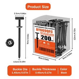 200PC Nylon Universal Cable Tie Buckle for Car Fender Trunk Repair, Automotive Zipper Clips,Heavy Duty Self-Locking zip ties with Pin & Button Design for car repair shop & Garage Use