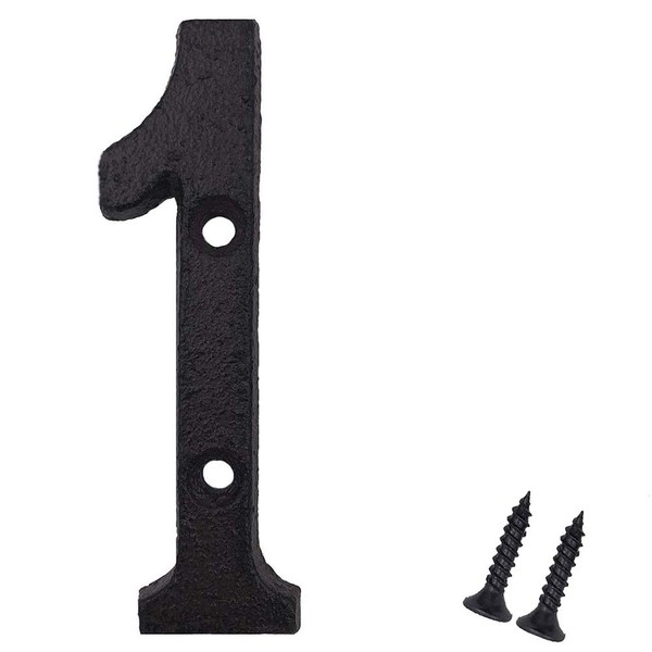 Suithink 3 Inch Black Metal Digital Arabic Numbers Cast Iron
