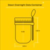 JoyJolt 3-Pack Glass Overnight Oats Jars with Lids and Spoons