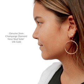 Diamond Nose Screw Black, White, Champagne (Natural Champagne Diamond)