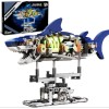 JXD Ideas Mechanical Shark Building Set with Display Stand and