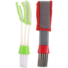 OUNONA Cepillo de Limpieza para Ventilación de Coche de Doble Punta, Mini Plumero para Aire Acondicionado Automotriz, 2 Piezas, Suministros de Limpieza para Interior de Auto, Compacto