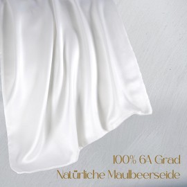 ZIMASILK 100% Silk Pillowcase for Hair and Skin – Double-Sided 19 Momme Silk 1 Piece, White, 40x80cm