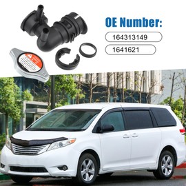 A ABSOPRO Radiator Coolant Filler Neck W/Cap 1643131490/1640162100 for Toyota Sienna 2007-2010 Metal, Plastic Black (Set of 1)