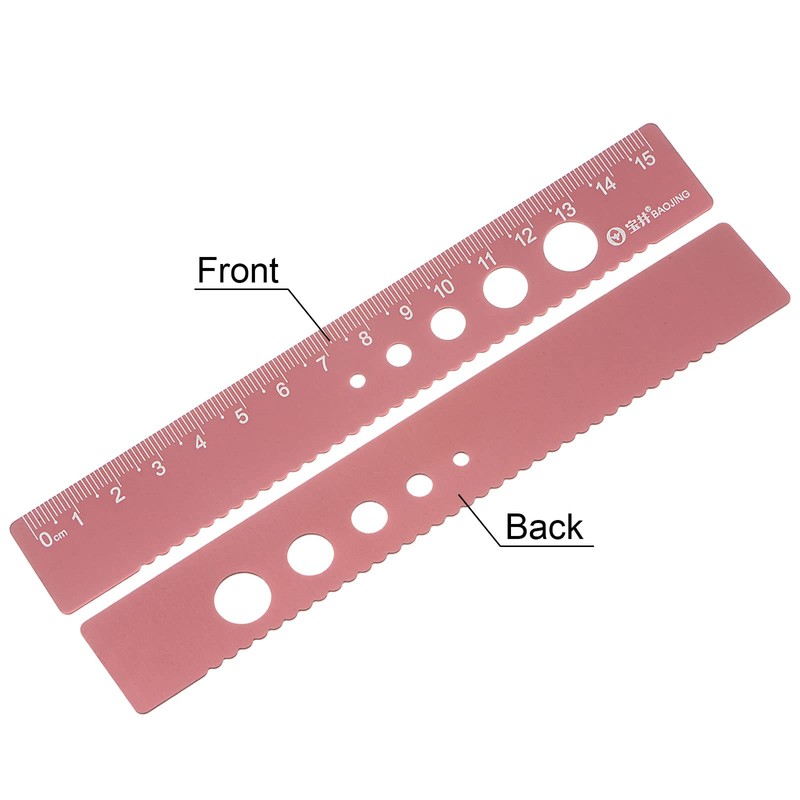 sourcing map Straight Ruler 15cm Metric Aluminum Alloy Ruler Wave