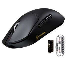 ATTACK SHARK X8 Ultra kabellose Gaming-Maus, 55 g, superleicht, mit PixArt 3950MAX Sensor, 42000 DPI, Tri-Mode BT/2,4 GHz/verkabelt, 8000 Hz Polling-Rate, 500 mAh Akku, Dual-Treiber, für PC/PS/Mac
