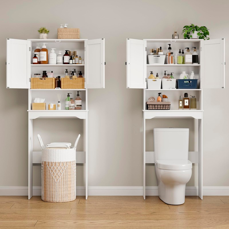 RRX Over The Toilet Storage Cabinet,Bathroom Above Toilet Cabinets Organizer,