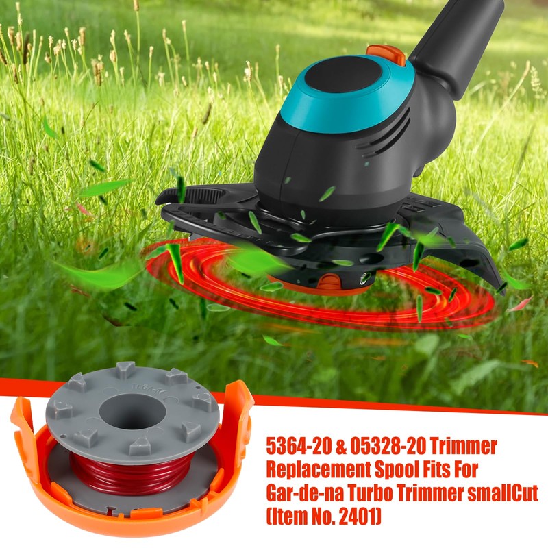 QENETY Strimmer Replacement Spool Compatible with Gardena Turbo Trimmer SmallCut