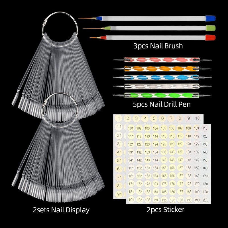 ATOMUS 100pcs Transparent Nail Display Nail Tips Nail Art Tips