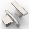 Amerdeco UK0048 Pack of 10 Furniture Knobs Brushed Nickel Bar