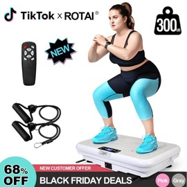 ROTAI Vibration Plate Exercise Machine with 330LBS Loading Capacity,   Machine, Whole - Efficient Home Workout vibrate  exercise   vibration - Color: gray