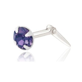 Andralok Sterling silver 3.5mm round tanzanite crystal nose stud