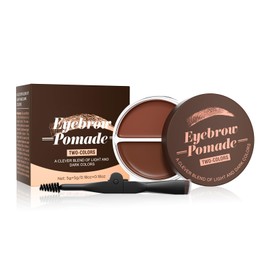 Vawolecy Eyebrow Pomade, Two-Tone Waterproof Eyebrow Pomade Cream with Brush