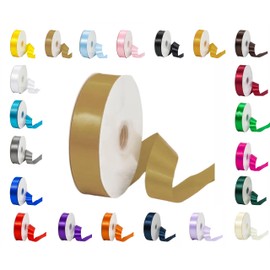 25 Metres Rolls Double Sided Satin Ribbon Reels in Range of Widths & Colours (Antique Gold, 6mm x 25 Metres)