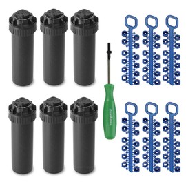 Rain-bird 5000 Series Rotor Sprinkler Head - 5004 PC Model, Adjustable 40-360 Degree Part-Circle, 4 Inch Pop-Up Lawn Sprayer Irrigation System - 25 to 50 Feet Water Spray Distance (Y54007) (6 Pack)