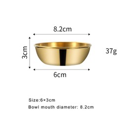 GIONAR 4 Pcs Stainless Steel Dipping Bowls Set, Gold Sauce Tapas Plates with Spoon and Fork, Small Round Seasoning Dish Appetizer Serving Dish for Kitchen Home Restaurant
