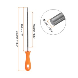 sourcing map Chainsaw File 13/64"(5mm) Chrome Steel Double Cut Round Rasp with Plastic Handle for Chain Saw Polishing