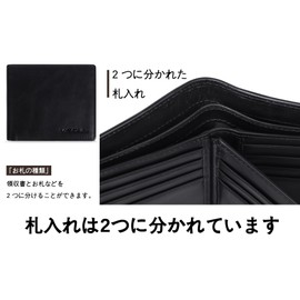 VISOUL Men's Bi-fold Wallet, Genuine Cowhide Leather, Ultra Thin, Large Capacity, License Holder, Card Storage, No Coin Purse, Made by 1st Class Leather Craftsmen, Italian Leather, Assorted Colors,