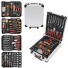 ZERNEIL NEW 187pcs Trolley Case Tool Box Set Silver, Carbon